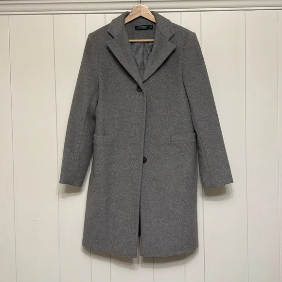 Ralph Lauren Grey Wool Coat - Picture 2 of 6
